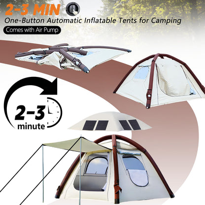 Automatic Tents for Camping 4 Person with Rechargeable Device, Portable Carry 4000mm Waterproof & UV Protection Pop Up Tent, Easy Setup Instant Cabin Tents for Family Camping & Hiking