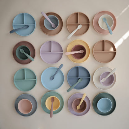 mushie Classic Silicone Suction Plate | BPA-Free Non-Slip Design (Ivory)