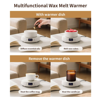 Lyty Wax Melt Warmer 3-in-1 Candle Warmer, Electric Scented Wax Melter Fragrance Wax Cube Burner for Home Bedroom Office, 8H Auto Shut Off 3 Temperature Setting (White)
