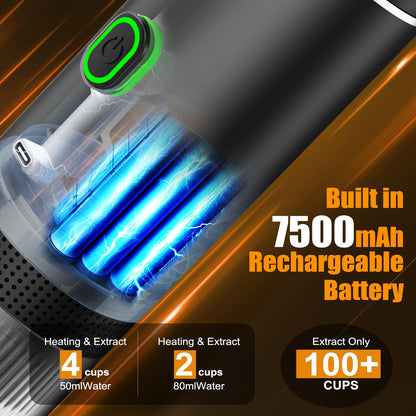 Zordin Portable Battery Espresso Coffee Maker for Travel, 20 bar Mini Car Espresso Machines, 3-in-1 Self-Heating Electric Espresso Maker, USB-C Ground Coffee & Capsule Pod(Ns&DG) RV, Hiking, Office