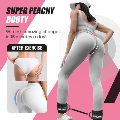 Ankle Resistance Bands with Cuffs, Ankle Weights Bands for Working Out, Women Leg and Glutes Workout Equipment, Exercise Bands for Kickbacks, Butt and Booty Trainer, Home Gym Fitness Equipment