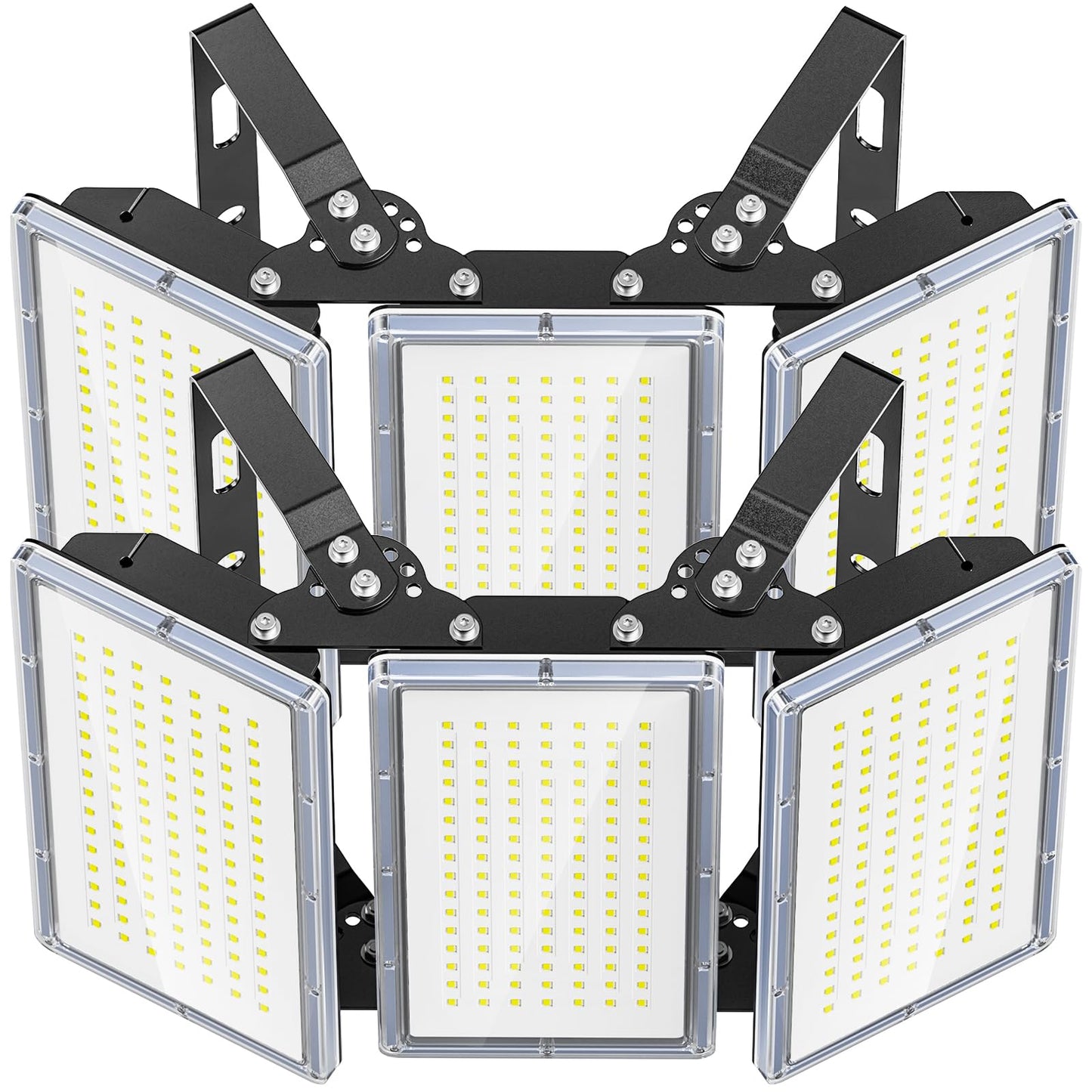 TOPAUBUB 300W LED Stadium Lights Outdoor 2 Piece, Flood Lights Outdoor 30000LM 6500K Cool White IP66 Waterproof for Garden/Warehouse/Yard Lighting