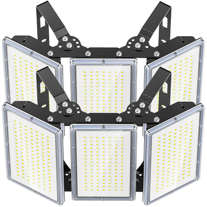 TOPAUBUB 300W LED Stadium Lights Outdoor 2 Piece, Flood Lights Outdoor 30000LM 6500K Cool White IP66 Waterproof for Garden/Warehouse/Yard Lighting