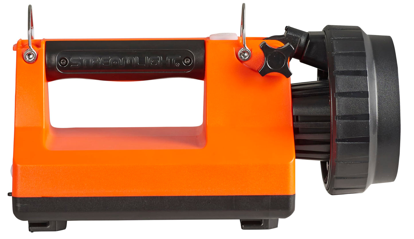 Streamlight 45865 E-Spot Firebox 1500-Lumen 110000 Candela Rechargeable Spot Beam Lantern with Dual Rear LEDs, Vehicle Mount System, Direct Wire DC Charging Rack, and Heavy Duty Shoulder Strap, Orange