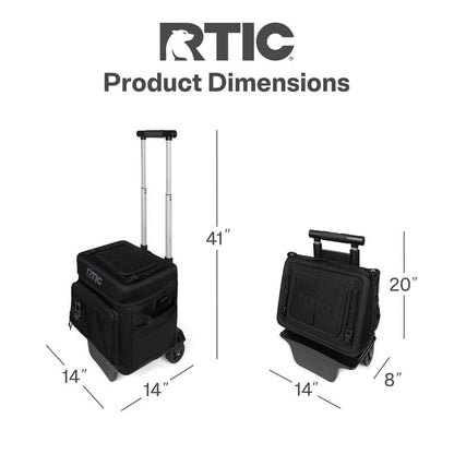 RTIC 40 Can Everyday Wheeled Cooler, Soft Sided Insulated Portable Rolling Collapsible Cooler Bag with Wheels and Handle for Outdoor, Beach, Camping, Sports, Travel, Leakproof, Sand