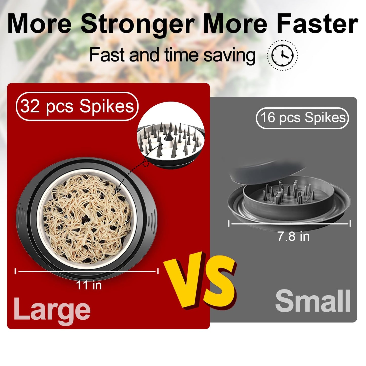 Chicken Shredder Tool Twist, 11" Heavy Duty Large Chicken Shredder with Plate, Meat Grinders Gadgets Machine, BPA Free, Strong Anti-Slip, Dishwasher Safe, Suitable for Pork Beef Chicken, Black