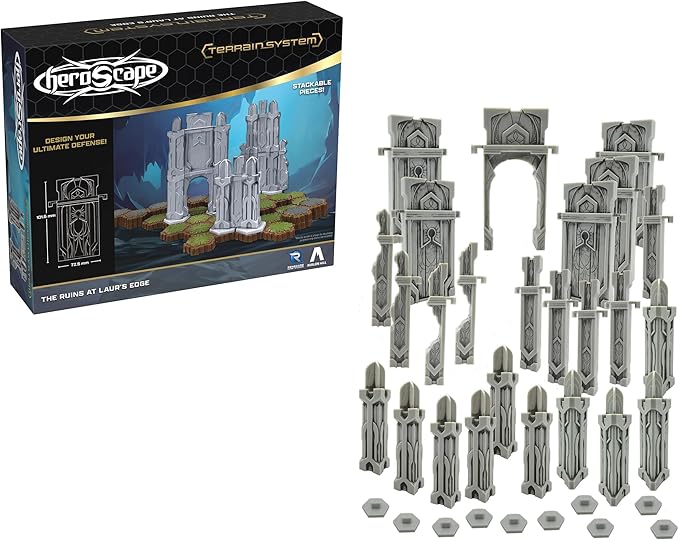 Renegade Game Studios Heroscape The Ruins at Laur's Edge Terrain Expansion Stackable Wall Pieces