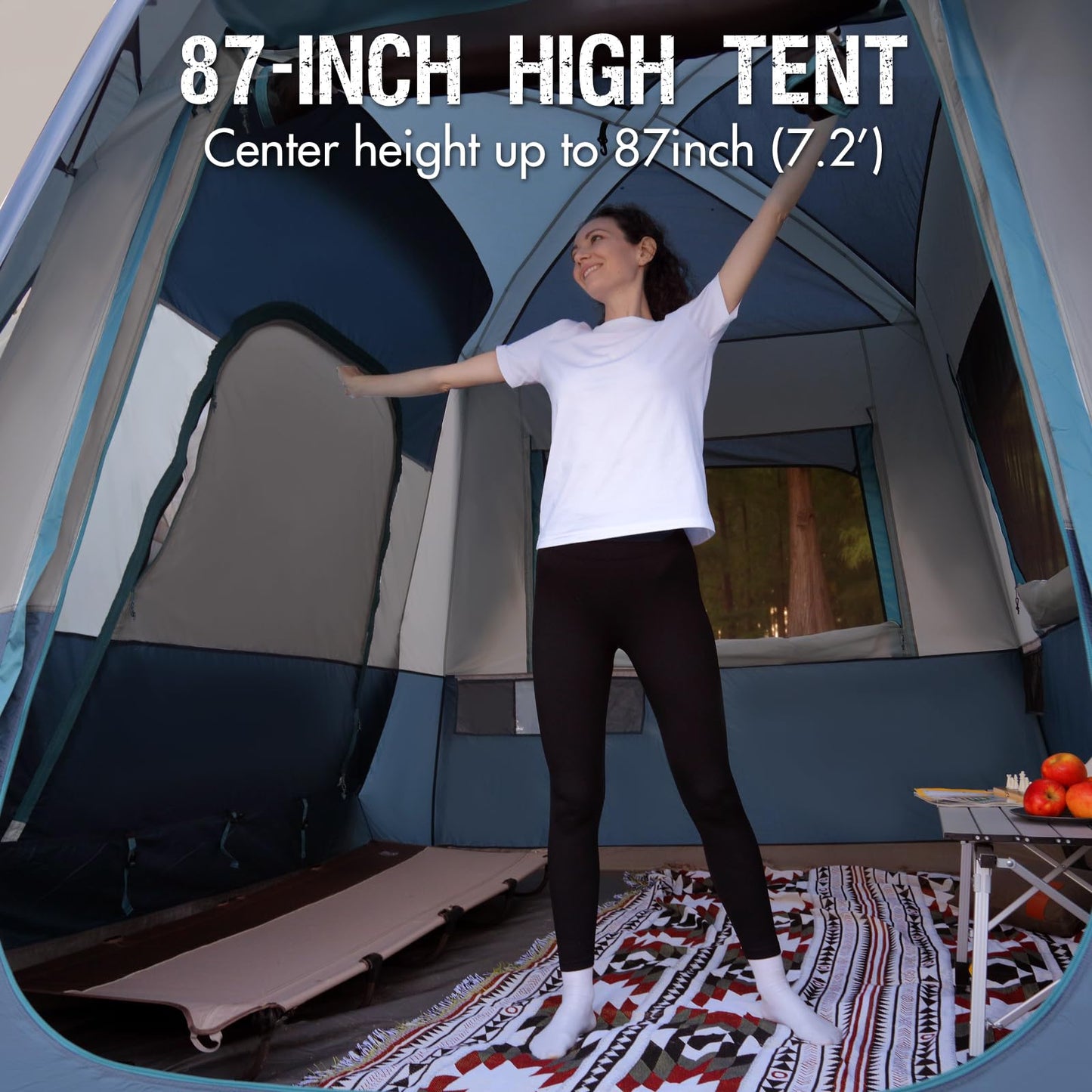 Portal 5-Person SUV Tent with Porch, Blue, Water-Resistant & Windproof, Spacious Car Camping Tent, Fits SUVs, MPVs, Vans & Pickups