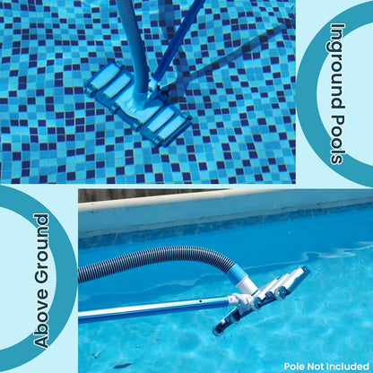 POOLWHALE Swimming Pool Vacuum Hose - 1.5-Inch x 30-Feet with Weighted Handle & Wheels for Easy Use