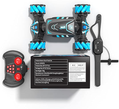 Axirata Remote Control Car Hand Controlled Gesture RC Stunt Car with Spray &amp Lights &amp Music for Kids 6-13 Year Old 4WD 2.4GHz Off-Road 360° Rotation Toy Car Gift for Boys Girls