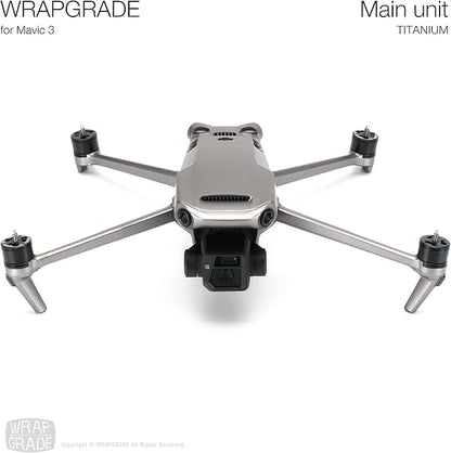 WRAPGRADE Full Skin Stickers for DJI Mavic 3 / Mavic 3 Classic (Titanium)