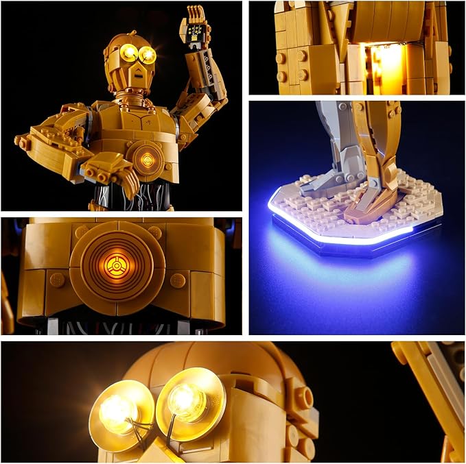 YEABRICKS LED Light for 75398 Star Wars C-3PO Building Blocks Model (Building Set NOT Included)
