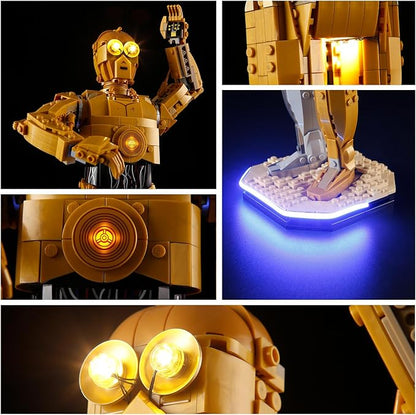 YEABRICKS LED Light for 75398 Star Wars C-3PO Building Blocks Model (Building Set NOT Included)