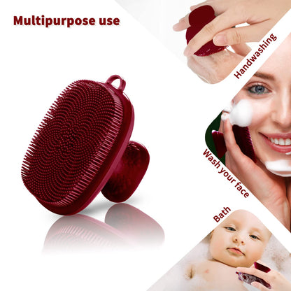 VWMYQ Face Scrubber, Silicone Face Scrubber for Men Facial Cleansing Brush Silicone Face Wash Brush Manual Waterproof Cleansing Skin Care Face Brushes for Exfoliating- Black