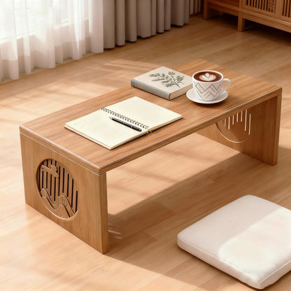 teyeard Japanese Folding Coffee Table, Foldable Low Coffee Tables, Bamboo Floor Table Desk for Sitting on The Floor, No Assembly, Portable Living Coffee Table (39.4 Inch)