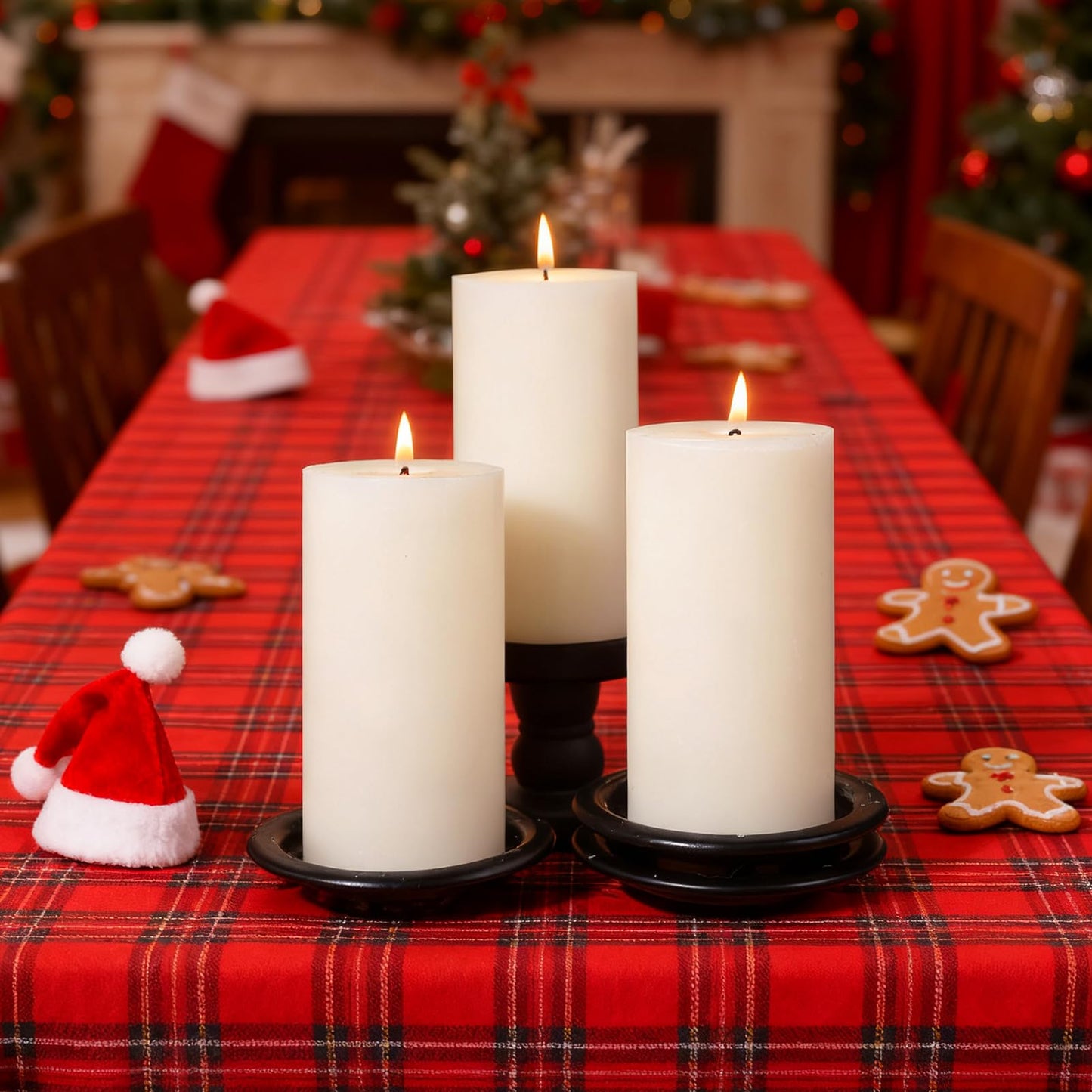 2.8x6 Inch Soy White Pillar Candles 255 Hours Long Burning Natural Unscented Non-Toxic White Soy Wax Candle Handmade Smokeless Soybean Pillar Candle for Wedding Table Home, 3 Pack