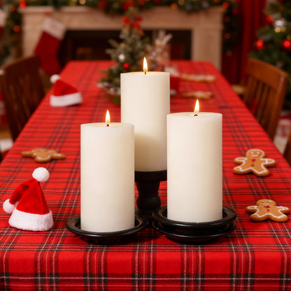 2.8x6 Inch Soy White Pillar Candles 255 Hours Long Burning Natural Unscented Non-Toxic White Soy Wax Candle Handmade Smokeless Soybean Pillar Candle for Wedding Table Home, 3 Pack
