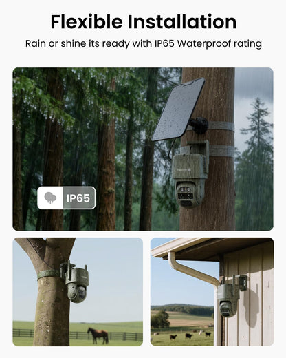 REOLINK 4K Dual Lens 4G Cellular Trail Camera, Auto Tracking Security Camera Wireless Outdoor, 6X Hybrid Zoom, SIM Card Included, IP66 Waterproof for Wildlife, TrackMix LTE Trail
