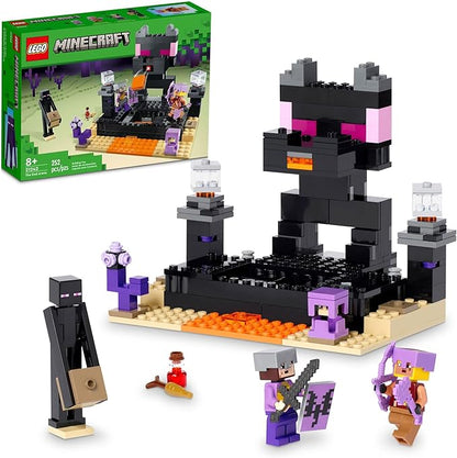 LEGO Minecraft The End Arena 21242 Player-vs-Player Battle Playset with Lava Ender Dragon and Enderman Figures Action Toys for Kids 8 Plus Years Old