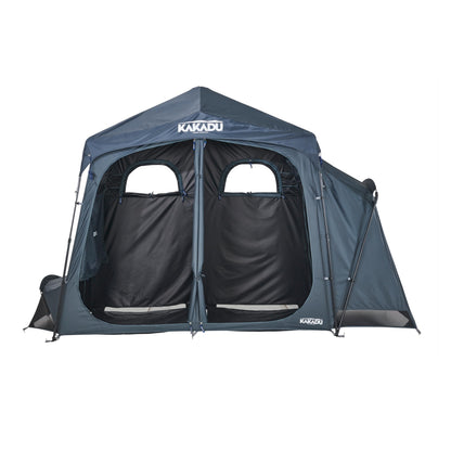 Kakadu Outback Shower Tent Deluxe, Triple Room Portable Privacy Shelter, Outdoor Camping Toilet Tent, Changing Room, Sturdy, Easy Setup - with LED Light, Carry Bag, Towel Rod