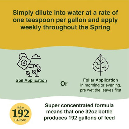 Farmer's Secret Spring Booster Fertilizer 32oz - Super Concentrated 8-16-8 Formula for All Plants