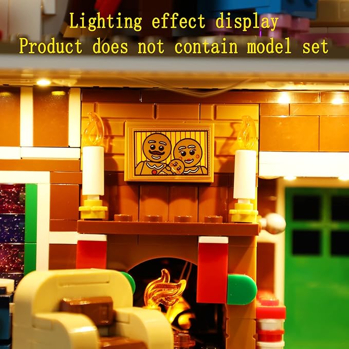 LED Light Kit (Remote Control) Compatible with Lego Gingerbread House - Lighting Set for Creator 10267 (Model Set Not Included)