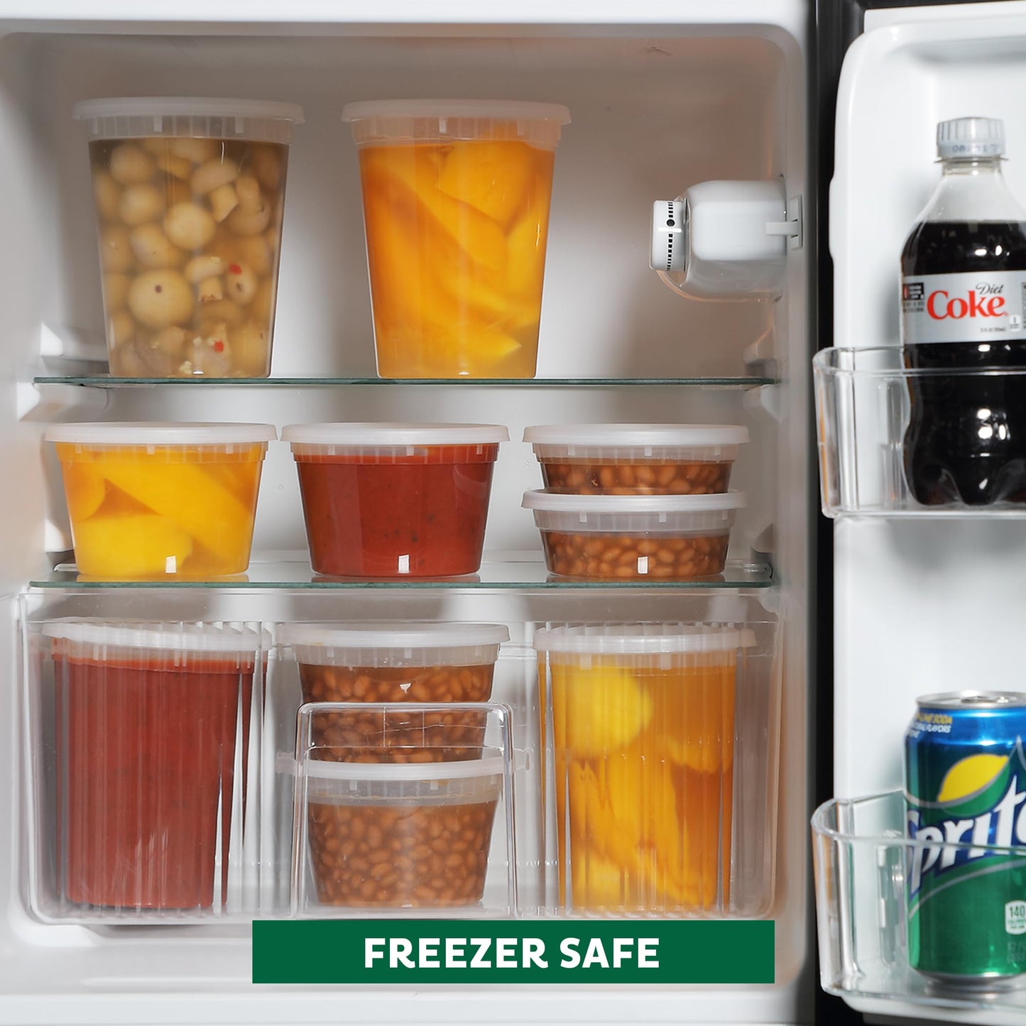 Freshware Food Storage Containers [36 Set] 16 oz Plastic Deli Containers with Lids,Slime,Soup,Meal Prep-Containers | BPA Free | Stackable-| Leakproof-| Microwave/Dishwasher/Freezer Safe,(Pack of 10)
