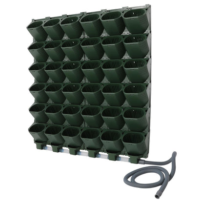 REBaiYU 18/36 Pots Self-Watering Vertical Wall Planter – LCD Timer & Rain Sensor, Adjustable Drip Heads, Leak-Proof Design, Vertical Garden for Balcony Kitchen Indoor Outdoor (Green, 36 Pots)