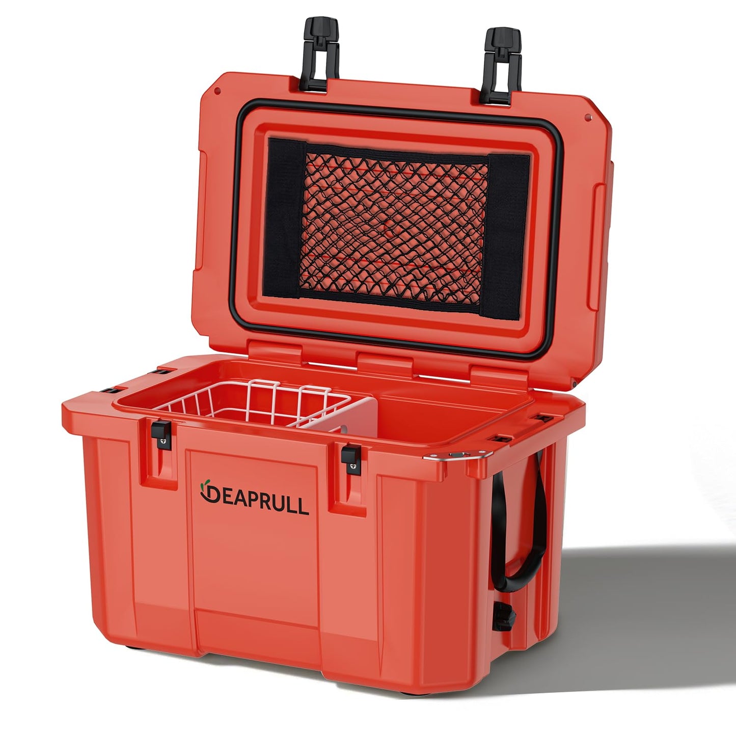 60 Quart Hard Cooler, Insulated Ice Chest Box Holds Ice for up to 6 Days, Portable Cooler with Nylon Rope Handles, Cup Holders, Double Latches for Camping Drink, Beach, Picnic, Fishing, Boat, Barbecue