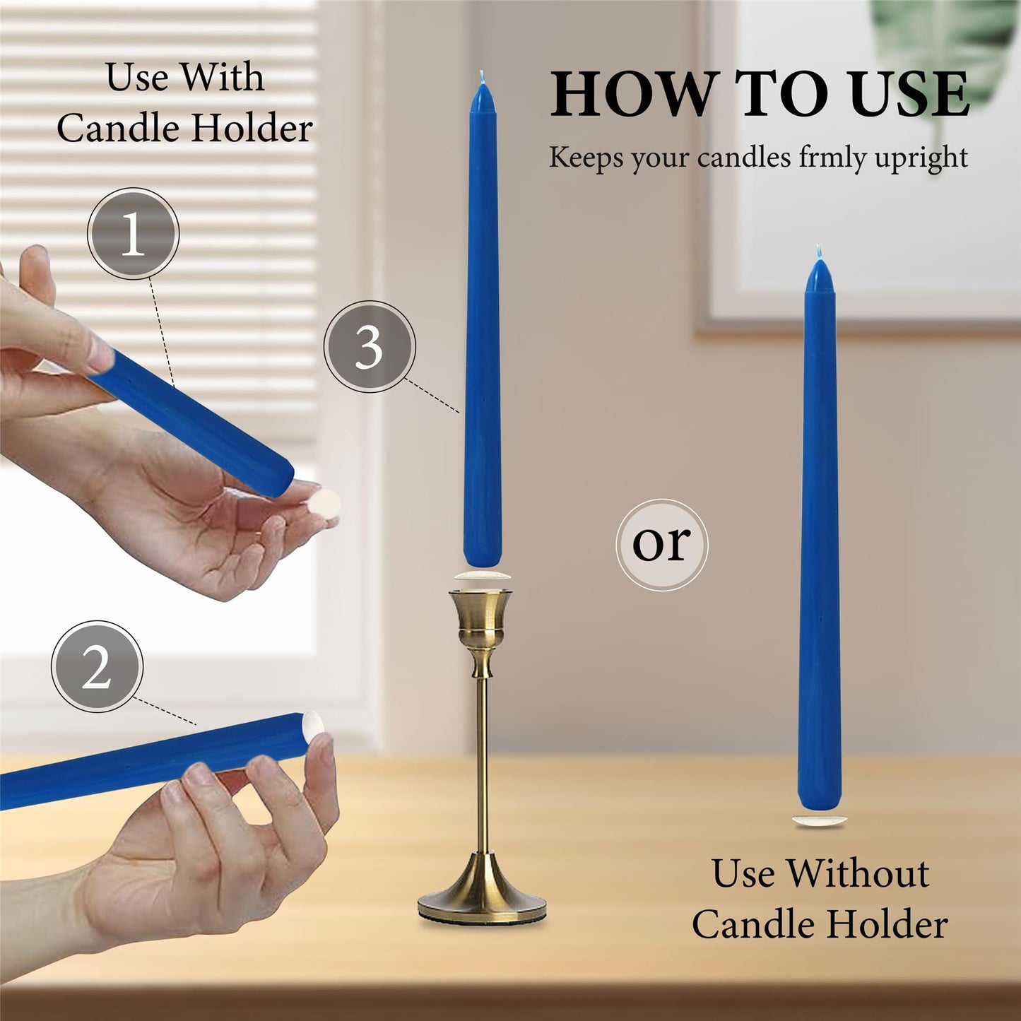 Gedengni Unscented Candlesticks Dripless Taper Candles,10 inches Red Tapered Candles Colorful Candle Sticks Orange Candlestick for Home Party Wedding Restaurant Holiday,12pcs (8D-ORBLRE)