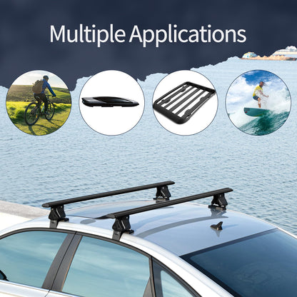 YHAAVALE 55" Roof Rack Cross Bars,Adjustable Aluminum Crossbars Replacement for Cargo Carrier Kayak Bike Snowboard