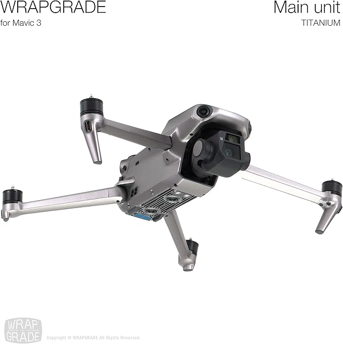 WRAPGRADE Full Skin Stickers for DJI Mavic 3 / Mavic 3 Classic (Titanium)