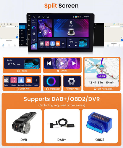 Rimoody 4G+64G Android 15 Car Stereo Radio for Ford Expedition 2007-2014（Manual A/C Wireless Carplay & Android Auto, 9 Inch Touchscreen GPS Navigation WiFi Bluetooth FM EQ Backup Camera