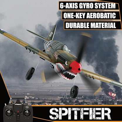 RC Plane 4-CH RC Airplane – RC Airplane Ready to Fly Upgrade P-40 Warhawk Remote Control Airplanes for Beginners Adult with Beginners with Xpilot Stabilization System