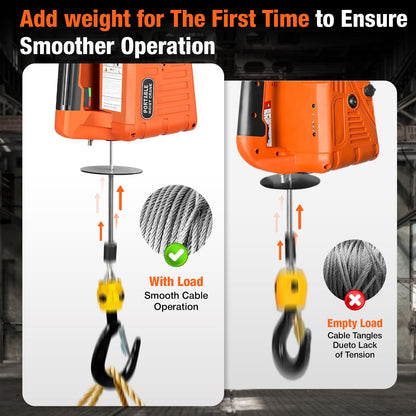 SpprVine 3 in 1 Electric Hoist Winch,2200 lbs Manual/Wired/Wireless Remote Control,110/120V Portable Pure Copp Electric Winch Crane, 25ft Lifting Garage Lifter for Garage, Factory, Warehouse, Balcony