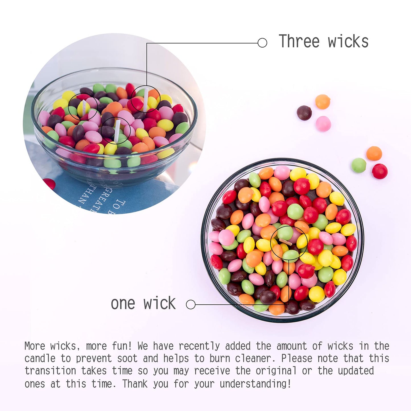 Colourful Rainbow Sugar Bowl Scented Soy Candle Funny Gift for Your Lovers Friends(Rainbow)
