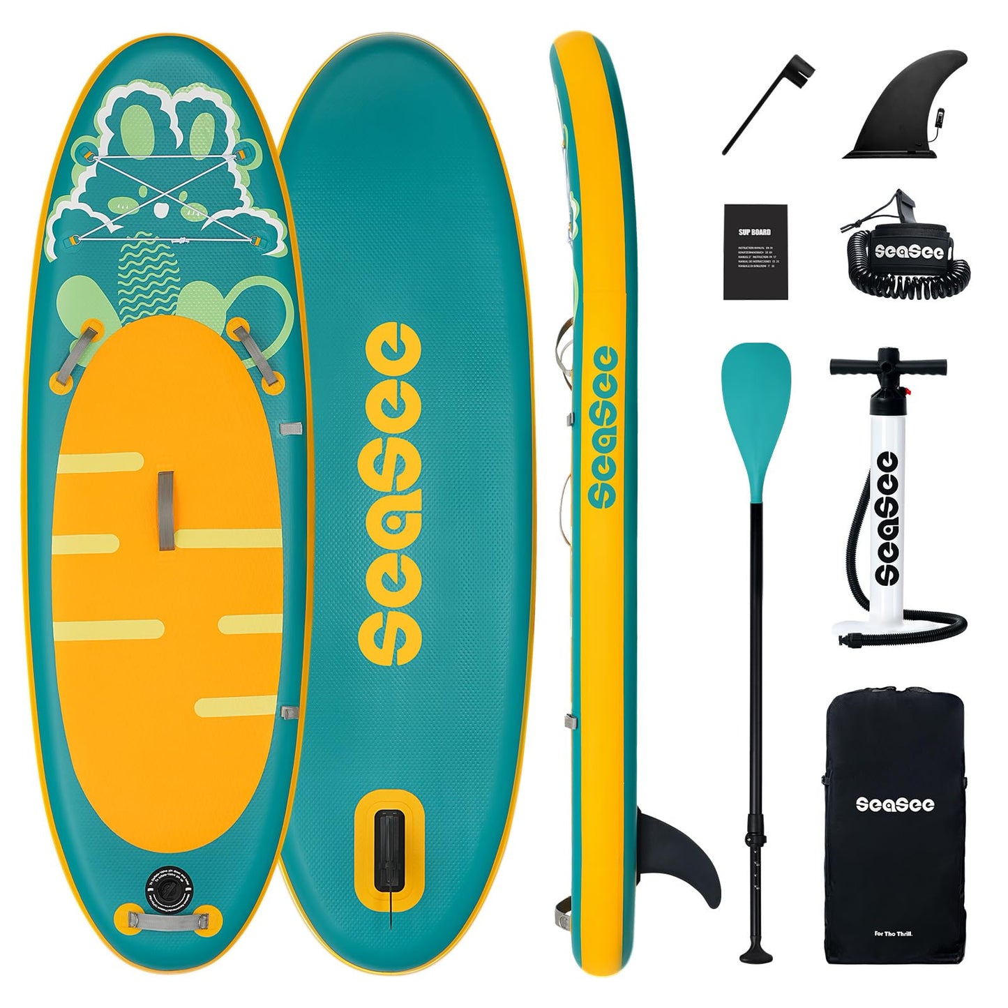 Seaseesup Kids Stand Up Paddle Board with Inflatable SUP Accessories, Durable, Lightweight, Wide Stable Design, Non-Slip Comfort Deck,Inflatable Paddle Board for Kid & Youth