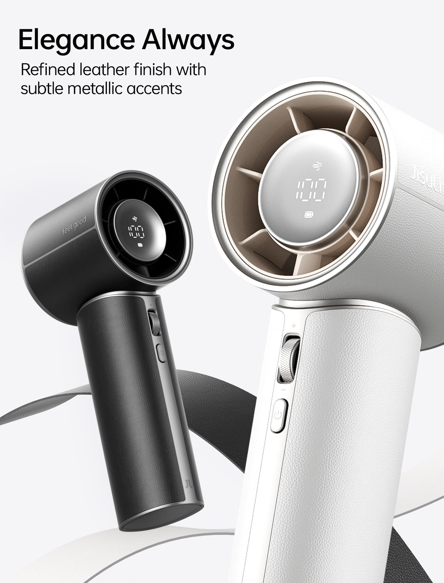 JISULIFE 3 IN 1 Mini Portable Fan & Handheld Fan Pro1 Mini, Elite PU Leather, 30 Hour Cooling Power
