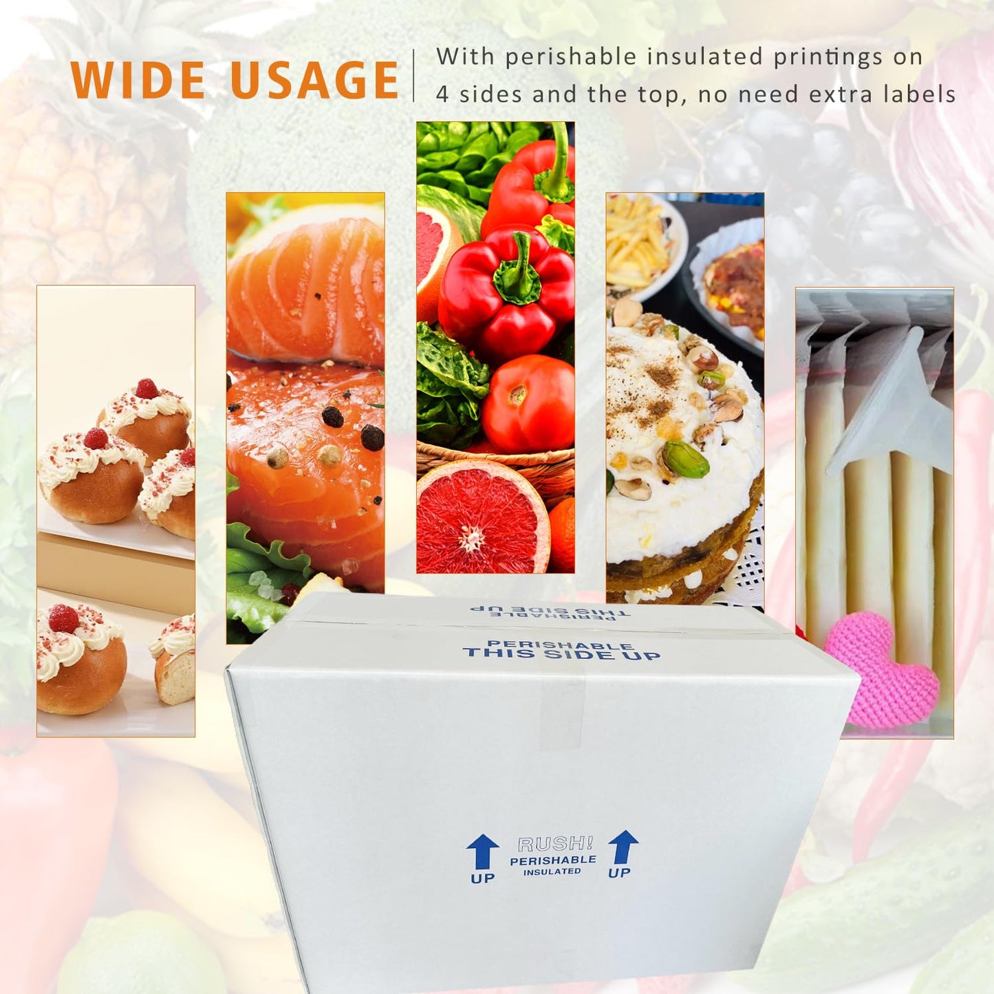 CH-BOX Insulated Cold Shipping Boxes with Liners, 4 Pack 26'' x 11'' x 19'', for Perishable Frozen Food, White (TB261119L-4)