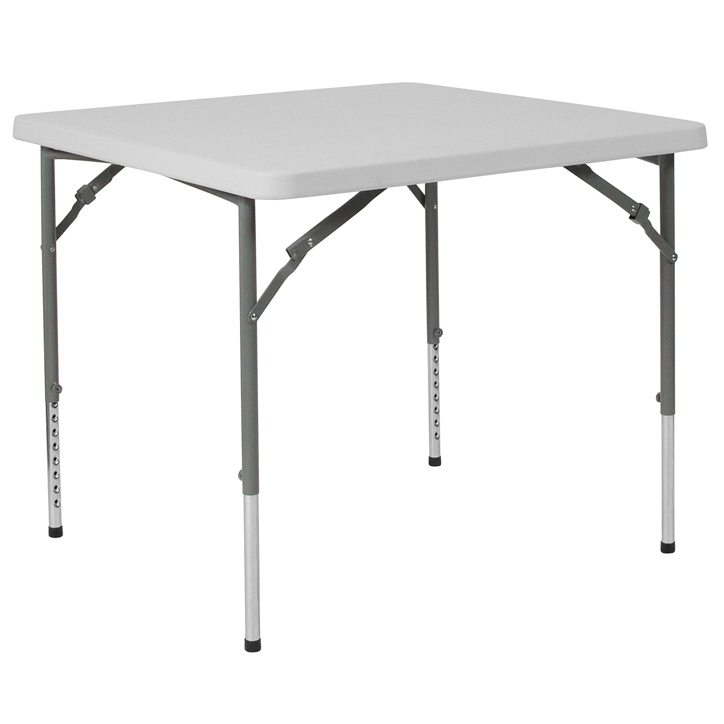 Flash Furniture Kathryn 2.79-Foot Square Height Adjustable Granite White Plastic Folding Table