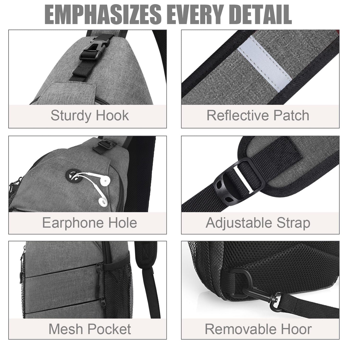 Crossbody Bags for Women Men Trendy Sling Bag Bakpack Casual Chest Bag with Convertible Shoulder Strap