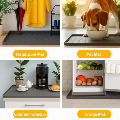 TigeJoy Waterproof Under Sink Mat 22" x 19", Shelf Liner Protector in Kitchen and Bathroom, Silicone Cabinet Liners for Organizers and Storage, Fit as Drawer Mats or Drip Tray