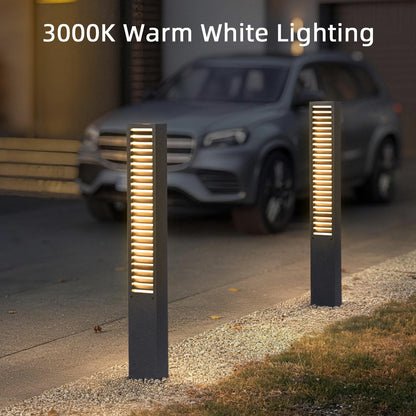 PAKEDANDUN Landscape Path Lights, 39" Pathway Lights, 3000K Outdoor Driveway Light, IP65 Waterproof Modern Bollard Landscape Lighting, Bollards Light Path Led Wired for Patio Lawn Garden Walkway