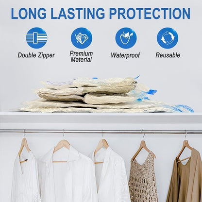 Fygrip Vacuum Storage Bags - Space-Saving Seal Bags with Hand Pump for Clothing & Blankets | 20 Combo Set