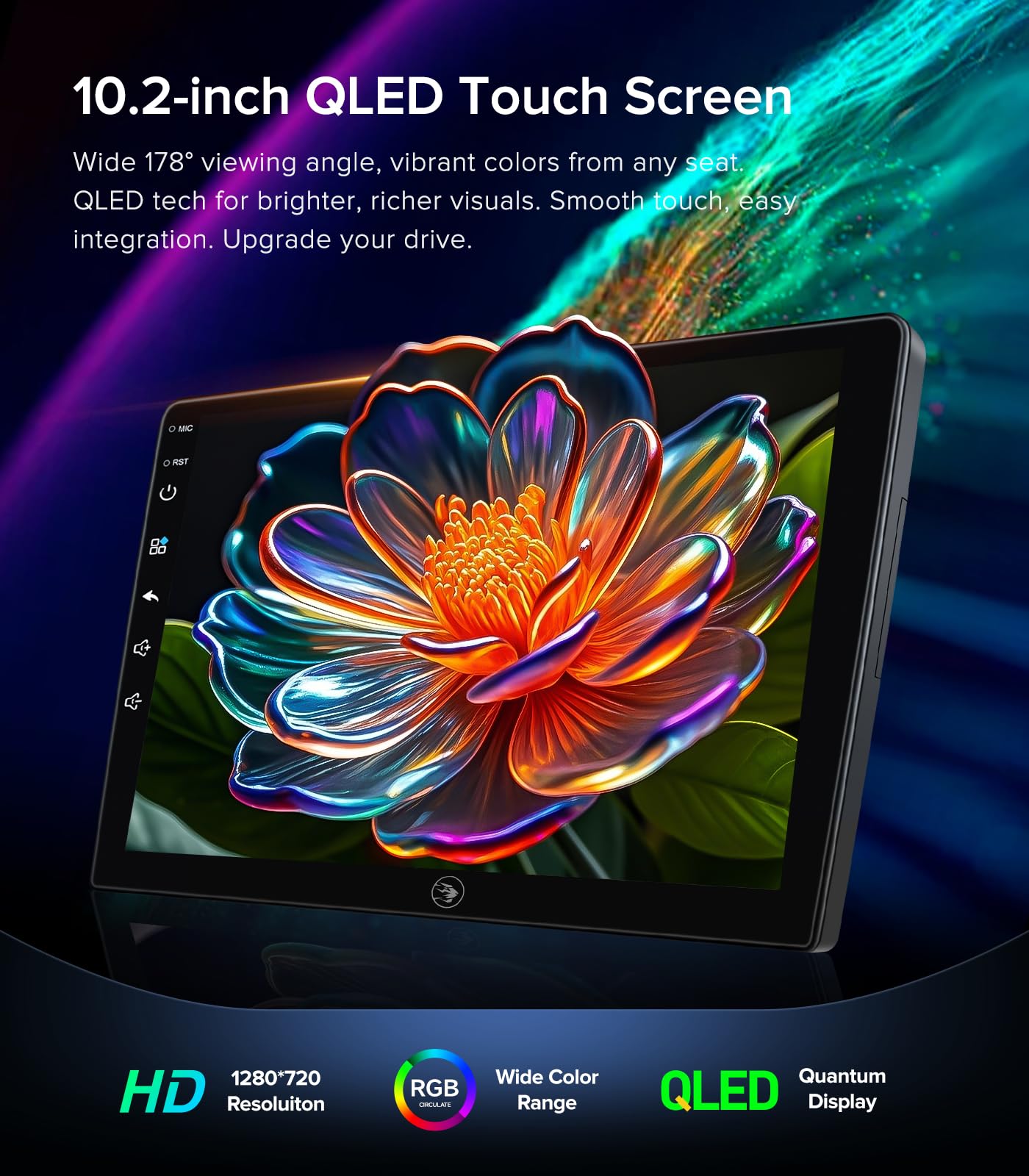 10" QLED Android 13 Car Stereo for Ford F150 2004-2008, F250 F350 2008-2016 Radio Upgrade Wireless CarPlay Android Auto Radio, Touchscreen, 5G WiFi,1080P Backup Camera, Dash Kit, GPS Navigation