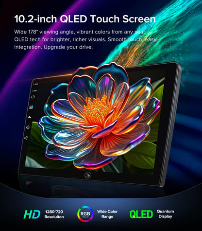 10" QLED Android 13 Car Stereo for Ford F150 2004-2008, F250 F350 2008-2016 Radio Upgrade Wireless CarPlay Android Auto Radio, Touchscreen, 5G WiFi,1080P Backup Camera, Dash Kit, GPS Navigation