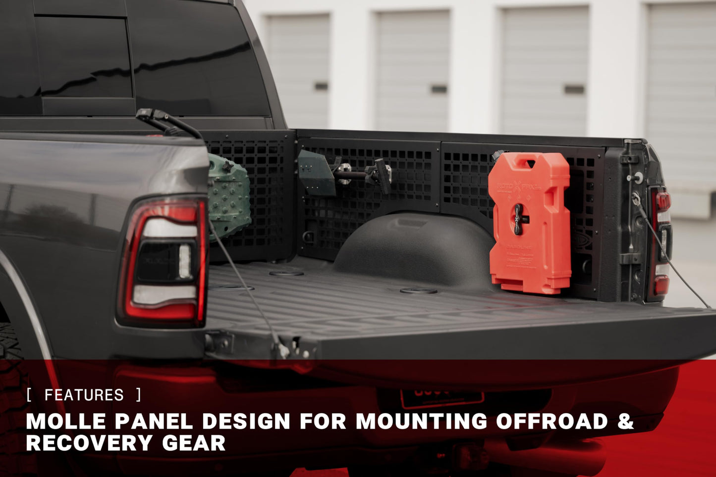 ADD Offroad Bed Cab Molle Panels for 2019-2024 Ram HD 2500/3500 | Mounts Tools, Recovery Gear, & Off-Road Supplies | Rigid Fitment | Hammer Black Powder Coat | Steel Construction | Made in the USA
