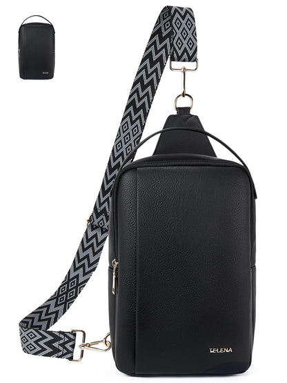 Telena Crossbody Sling Bags for Women, PU Leather Fanny Packs Cross Body Bag for Woman