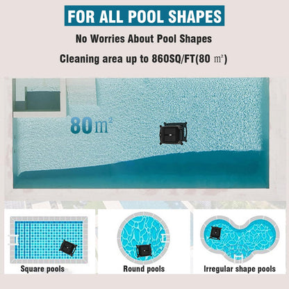 Solar Pool Skimmer with 2500Mha Battery/Large Capacity Debris Basket, Automatic Pool Cleaner, Dual Mode Cleaning, Intelligent Route Planning