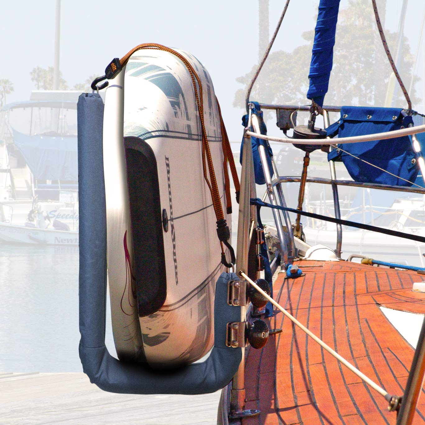 Magma Kayak/SUP Boat Rack R10-626 - 304 Stainless Steel Storage for Kayaks & Paddle Boards - Fits Standard Round Rail - Includes Padding & Tie-Down Points - Quick-Release Knob System